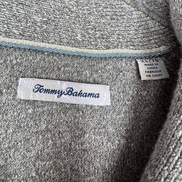 Tommy Bahama Cardigan Sweater Gray Cable Knit Men's Relaxed Grandpa Classic XL - Picture 7 of 8